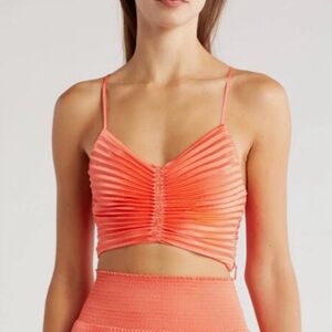 A.L.C. Ari Pleated Crop Top Spiced Coral NWT Size 4